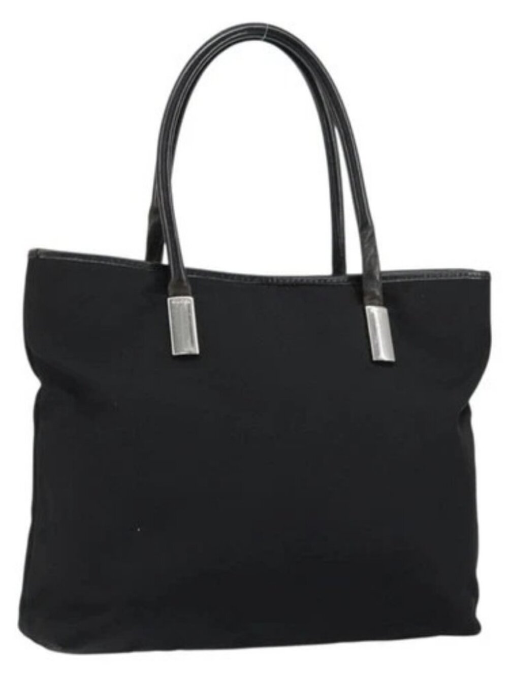GUCCI Hand Bag Nylon Black Silver 002 2123 0457 Auth 148385